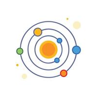 Flat design illustration of the solar system layout vector