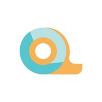 Adhesive tape roll icon on a White Background, flat vector