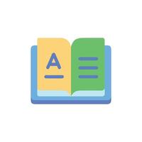 Open education book with alphabet and line art pages vector