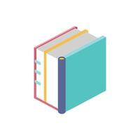 Isolated isometric book icon on White Background for educational vector
