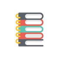 Stack of stylized books with colorful covers and bookmarks vector