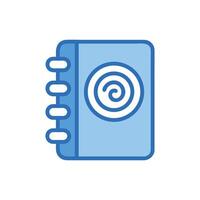 Blue notebook graphic icon with spiral illustration element vector