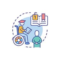 Accessibility to knowledge art with wheelchair and student vector