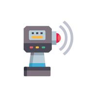 Speed enforcement camera icon with signal flat design style vector