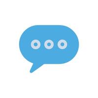 Light blue speech bubble with three ellipsis dots icon vector