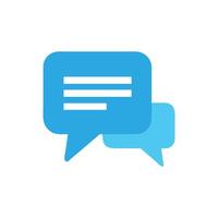 Two overlapping blue speech bubbles on a White Background vector
