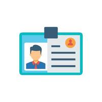 Flat design employee ID badge on a White Background vector