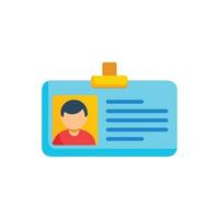 Blue ID badge with a photo and abstract information vector