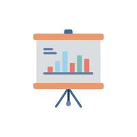 Business presentation board with graph illustration on White Background vector