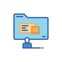 Data management icon illustration folder, files and user figure vector