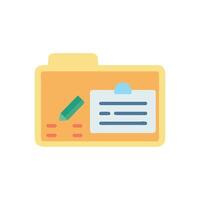 Digital folder icon illustration with document and pencil image vector