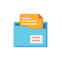 Colorful folder icon with documents and red accent lines vector