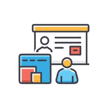 negocio presentación icono con cifras y gráfico elementos vector