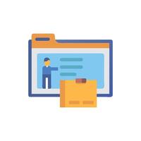 Presentation folder with a cardboard box on a White Background vector