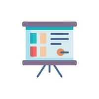 Flat design presentation board with charts and business information vector