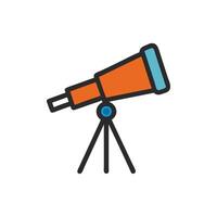 Illustration of a Telescope on Tripod Against White Background vector