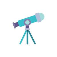 Simple Flat Design Illustration of a Telescope on White Background vector