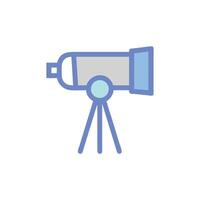 Isolated cartoon style telescope on tripod against White Background vector
