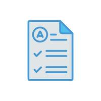Graded paper with A and check marks illustration vector
