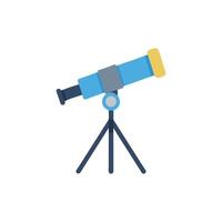 Cartoon style telescope on tripod for astronomical observation icon vector