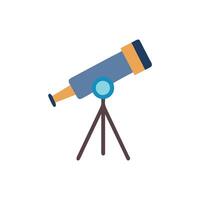 Cartoon telescope standing on tripod against a White Background vector