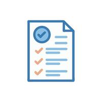 Icon of checklist document showing items checked off vector