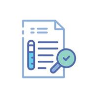 Medical research analysis showing documentation and test results analysis vector