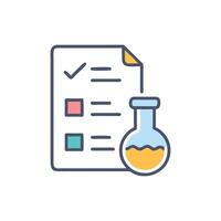 Scientific checklist with flask for testing and analysis vector