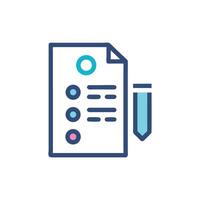 Checklist with pen flat isolated on White Background vector
