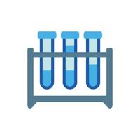 Illustration of three test tubes in a rack with liquid vector