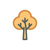 Isolated flat design tree illustration on a White Background vector