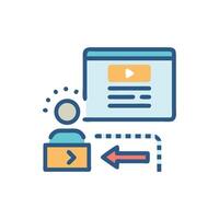 Data retrieval and feedback loop graphic icon illustration vector