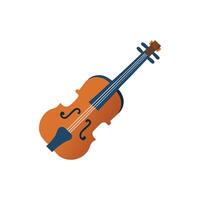 Flat illustration of a violin on White studio background vector
