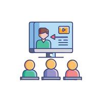 Online training webinar concept presented on digital computer screen vector
