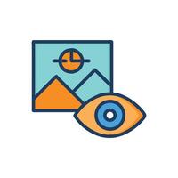 Visual data analysis icon flat color design vector