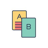AB testing conceptual image with sheets on White Background vector
