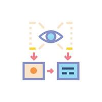 Eye icon with data flow concept over White Background vector