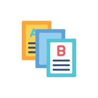 Stacked Documents with Letter Symbols, Isolated on White Backdrop vector