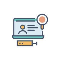 Job applicant data review on a computer screen concept vector