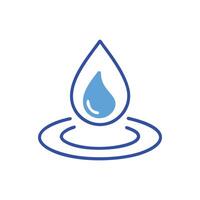Stylized water drop with ripples graphic element illustration vector