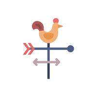 Modern flat rooster weather vane on White Background vector