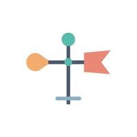 Whimsical flat design weather vane icon on White Background vector