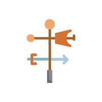 Flat weather vane direction icon against White Background vector