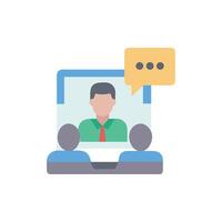 Online meeting icon showcasing connection and teamwork concepts vector