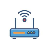 Wireless Router Icon on White Background Flat Style vector
