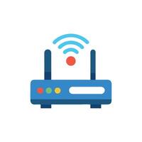 Modern flat design router illustration with wifi signal waves vector