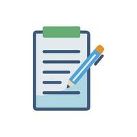 Clipboard with paper and pencil, notes, check list vector