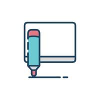 Digital drawing on a computer using stylus pen tool vector