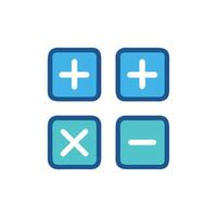 Basic math operations icon set in flat style design vector