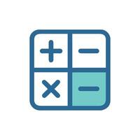 Calculator icon with basic arithmetic operations, clean design vector